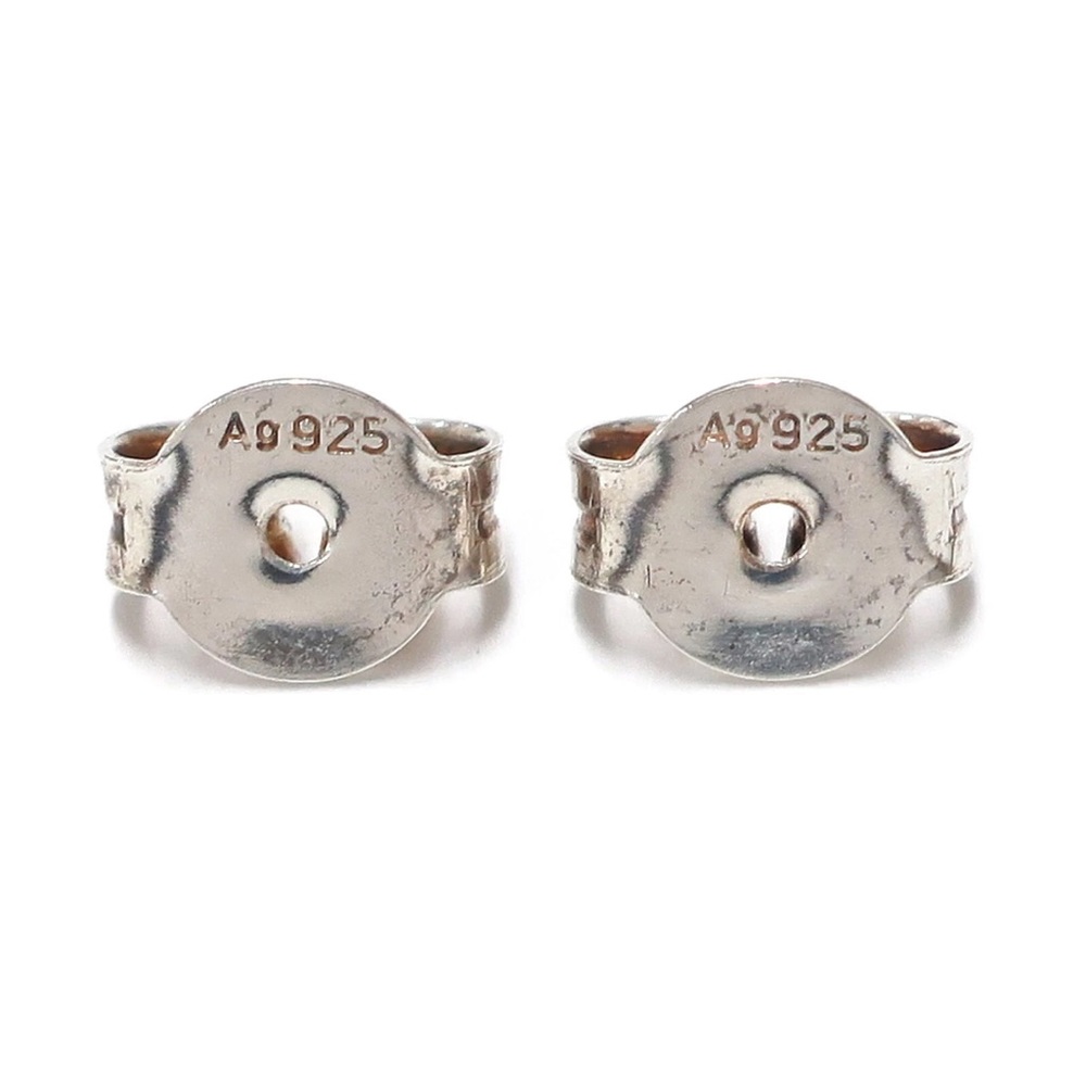 GUCCI GG Heart Pierced Stud Earrings 925 Silver - Picture 3 of 3